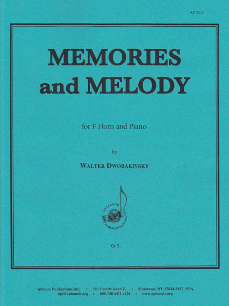 Memories And Melody For F Horn And Piano